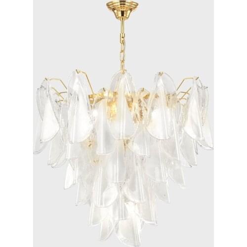 Modern minimalist living room glass chandelier light luxury atmosphere bedroom restaurant model room designer art chandelier