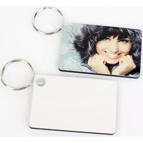 Sublimation Blank Keychain MDF Wood Square Pendant Double Sided Thermal Transfer Key Craft Gift White 200pcs