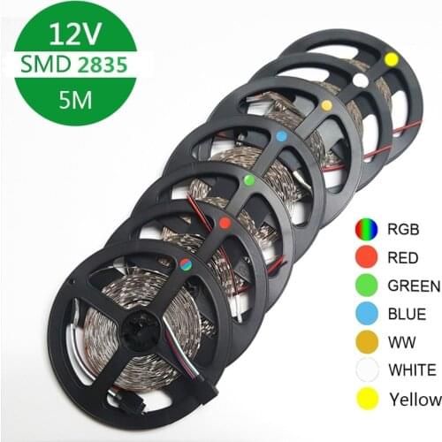 DC 12V RGB led strip Non-waterproof 1M 2M 3M 4M 5M led light strip 60LEDs/m diode tape SMD 2835 Flexible Ribbon RGB Stripe tape