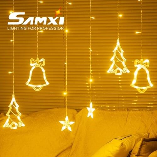 LED Christmas Holiday Light Wedding Decoration Garland Bedroom Room Decor String Lights Star Curtain Lamp Outdoor Garden Lamp