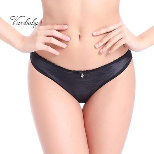 Varsbaby sexy transparent underwear low-rise breathable briefs solid S-XXL panties for women