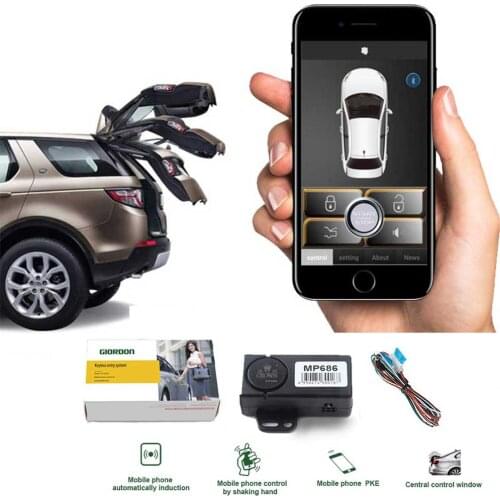 Universal PKE keyless entry push start system car alarm systems security bluetooth control Close to the lock/leave the lock
