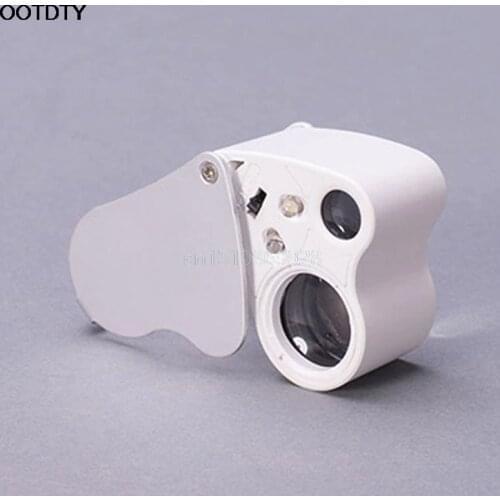 60X 30X Glass Magnifying Magnifier Loop Jewelry Loupe with LED Light Hot