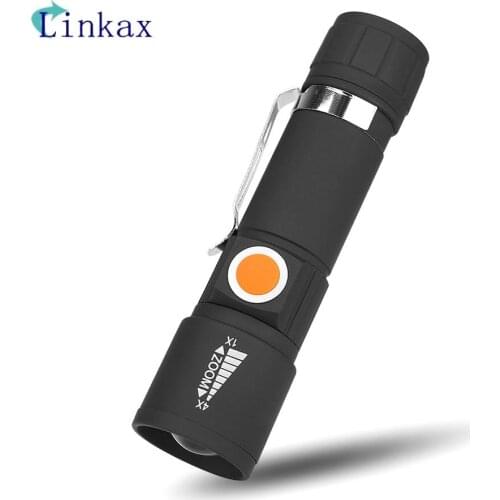 XPE Flashlight Torch 3 Modes USB Rechargeable LED Portable Lamp Zoomable Life Waterproof Flashlight Bike Camping Lanterna