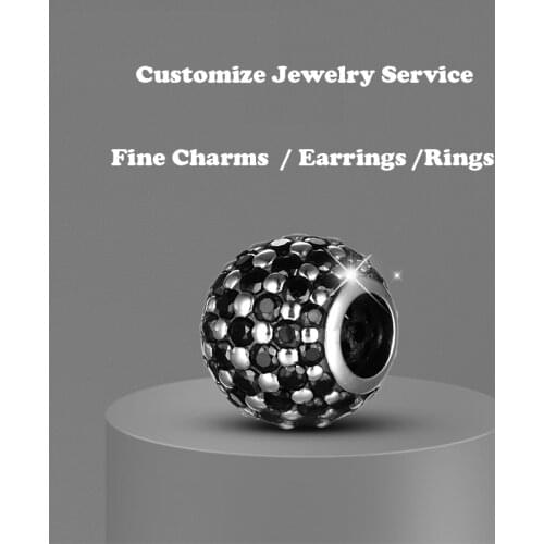 Customize Jewelry Service CZ Charms, Sterling Silver Charms Beads / Diamond CZ Pendant Charms/ Gold Plate Beads
