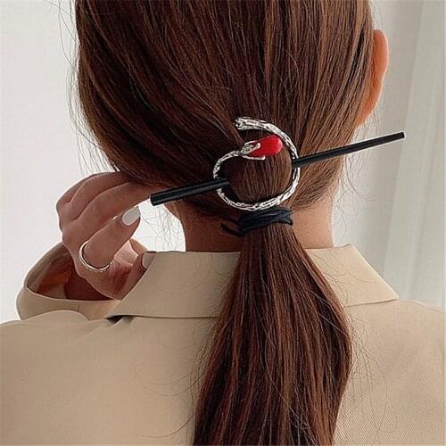 New antique metal irregular fringe gemstone hairpin hairpin modern simple Hanfu headdress ins trendy girl