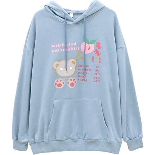 Japanese Lolita Style Women Sweatshirts Rabbit Ears Hoodies Oversized Loose Pullovers 2021 spring and autumn thin sectionTop