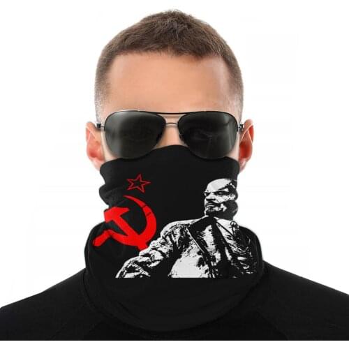 LENIN-RED STAR Vladimir Soviet Magic Scarf Half Face Mask Fashion Tube Mask Balaclava Bandanas Versatility Headband Camping