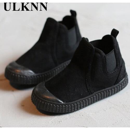 ULKNN Winter Girl Short Boot Children Outdoor Ankle Boots Antislippery Kids Winter Boots For Boys Suede Crocs Solid SlipOn Shoe