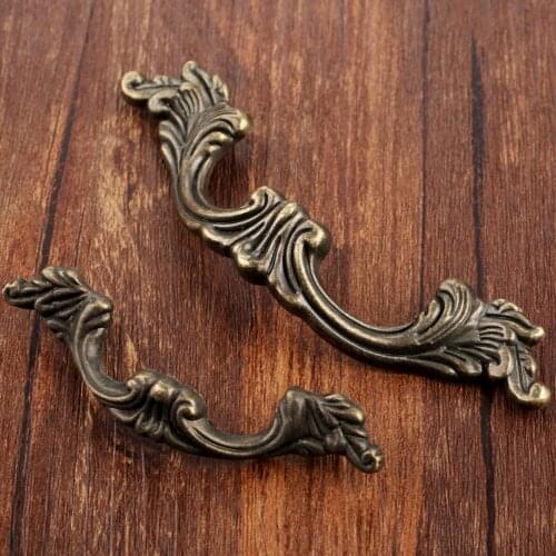 1Pcs Antique Furniture Handle Vintage Cabinet Knobs and Handles Wardrobe Cupboard Drawer Kitchen Pull Knob Furniture Hardware