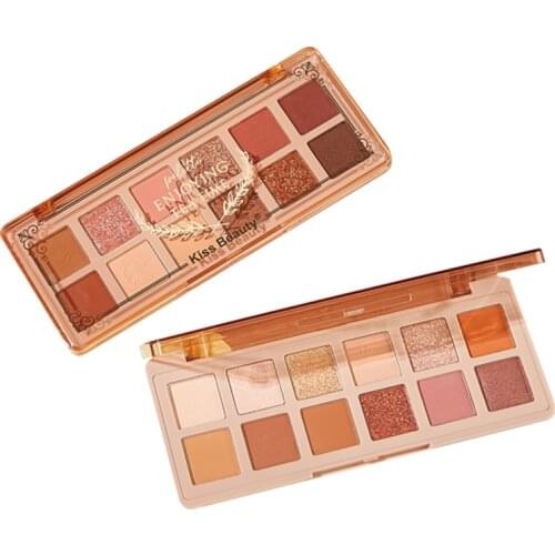 12 Color Eyeshadow Palette Glitter Pearlescent Matte Earth Color Waterproof Long Lasting Shimmer Eye Shadow Pigment Makeup TSLM1