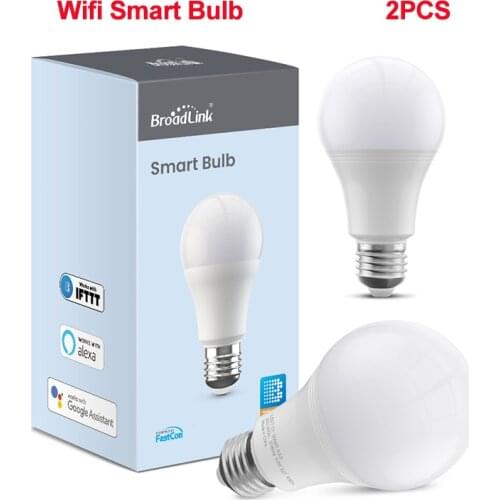 2PCS Broadlink LB27 C1 Wifi Smart Bulb Smart Home Remote Control E27 Dimmable Led Bulb Via Phone APP Work with Alexa Google Home