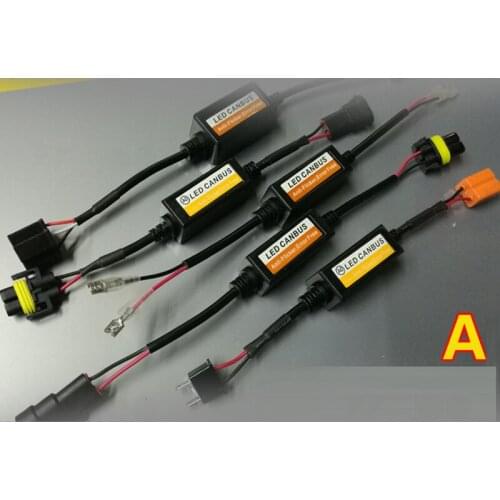 2PCS H1 H3 H4 H7 LED Headlight Canbus Wiring Kit 9005 9006 H9 H11 9004 Computer Warning Error EMC Resistor Canceler Decoder