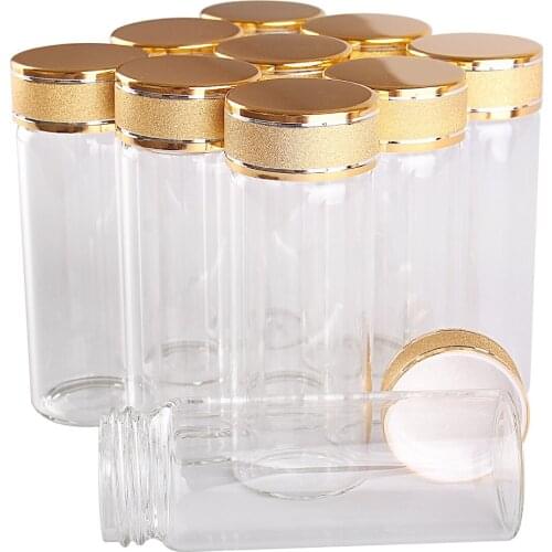 24 pieces 40ml 30*80mm Glass Bottles with Golden Frosted Caps Transparent Glass Perfume Bottle Spice Bottles Spice Jars