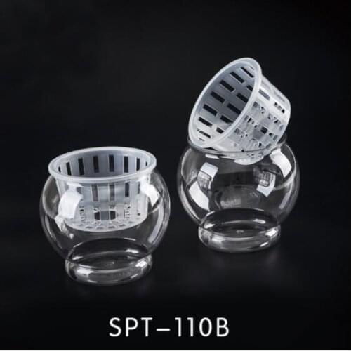 4set,Transparent hydroponic plastic flower pot fish tank green water plant living room table home gardening home decoration