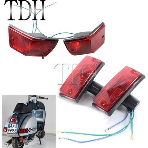 4pcs Motorcycle Rear & Front Turn Signal Light Indicator For Vespa P PX VSX VNX Stella Red Clear Amber Bulbs Blinker Flashers