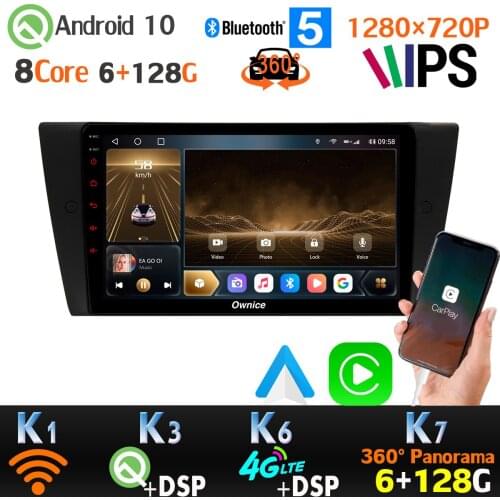 6G+128G Android 10.0 1280*720P For BMW 3 Series E90 E91 E92 E93 M3 GPS Radio CarPlay 4G LTE Head Unit auto SPDIF 360 Camera IPS