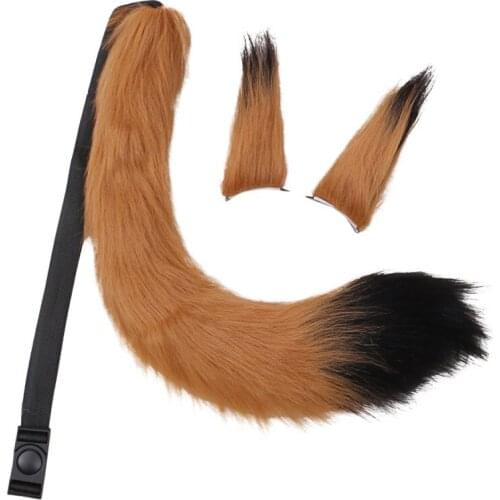 Anime Fox cosplay accessories beast ear hairstyle auxiliary hairclips tail fox ear pair clip tail suit Lolita girl dress up