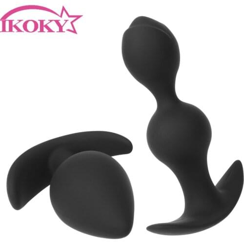 IKOKY Anal Plug Butt Beads for Beginner Sex Toys for Women Prostate Massager Adult Products Silicone Erotic