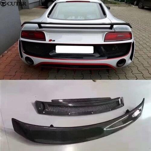 R8 car body kit Carbon Fiber Rear Trunk Wing Spoiler for Audi R8 GT V8 V10 Car Tail Lip 08-14