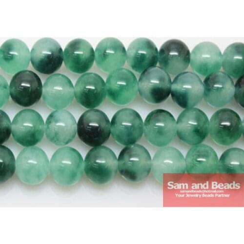 Free Shipping Natural Stone Smooth Round Green Chalcedony Beads 16" Strand 6 8 10 MM Pick Size For Jewelry Making GCJ01