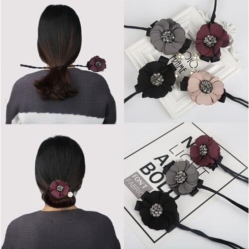 Flower Pearl Pendant Hair Bun Maker Donut Magic Easy Hair Styling Tools Products Hairstyle Hair Accessories For Girls Women Lady