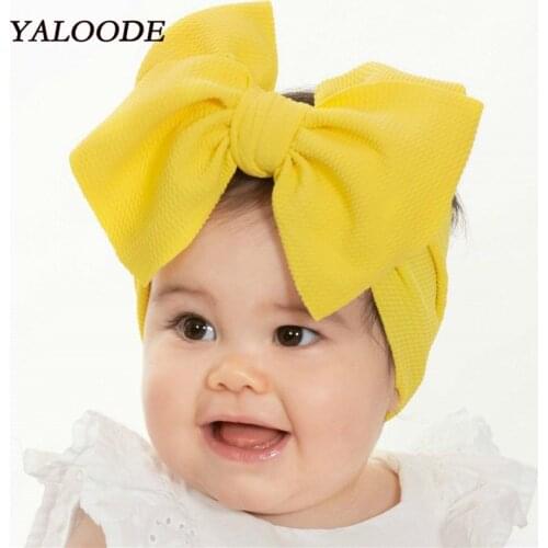 YALOODE 18 Colors Baby Headbands Elastic Candy Color Newborn Turban Head Bands Bows Kids Baby Girl Hair Accessories