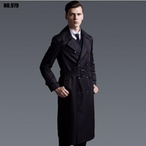 Long Coat Men Windbreaker Plus Size S-6XL Male Khaki Trench Coat Man Double Breasted Overcoat Sobretudo Masculino KJ267