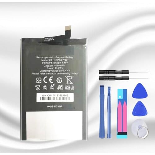 For OUKITEL K3 High Capacity 6080mAh Long Standby Time Replacement Smart Phone Battery for OUKITEL K3 Mobile Phone Batteries