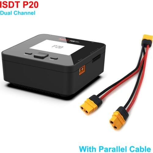 ISDT P20 500WX2 20Ax2 Dual Channel Battery Balance Charger For Lilon LiPo LiHV NiMH Pb RC Models With Parallel Charing Cable