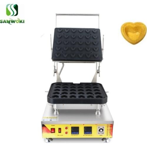 Electric heart shape ice cream waffle cone machine egg tart pressing machine tartlet shell moulding machine tart baker machine