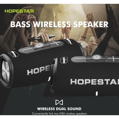 HOPESTAR H50 Portable Bluetooth Speakers Wireless High-Power Big Drum Strap Outdoor Super Bass TWS Powerful Party caixa de som