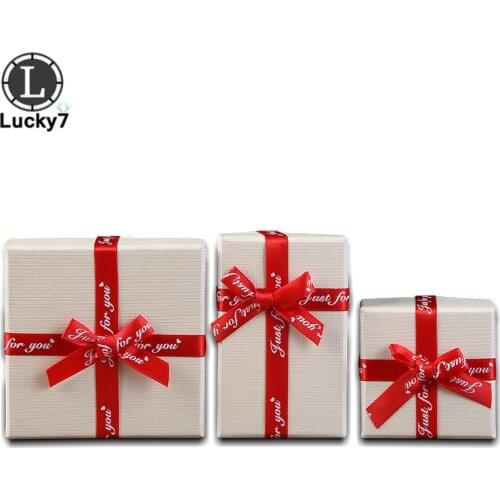 Bow Ribbon Exquisite Jewelry Gift Box Organizer Casket for Wedding Earrings Bangle Bracelet Pendant Decoration Packaging Box