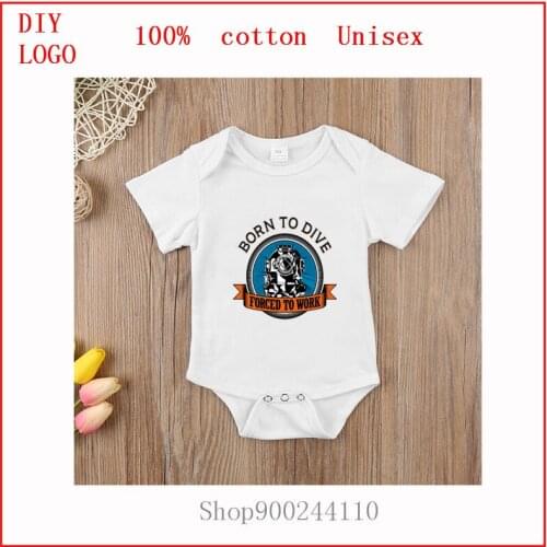 Born to DIve Forced to Work SCUBA Diver Newborn Baby Clothes Cotton Romper bodysuits baby Sunsuit Outfits Infant Boys Girls