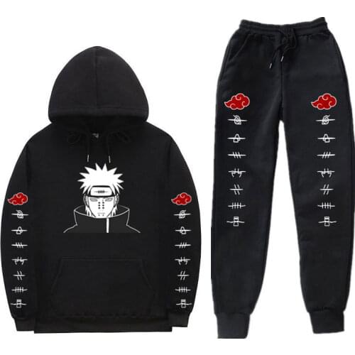 Men sets Streetwear Hoodies Sets Anime Akatsuki Payne Heavenly Way Hoodie trousers jogging sports suit mens tracksuit