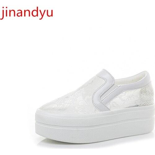 Lace Sneakers Women Platform Shoes Hidden Heel Breathable Fashion Black White Sneakers Women High Heels Casuales Comfort Shoes