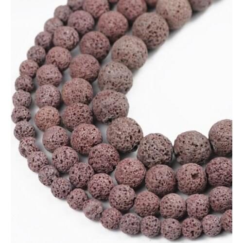 UPGFNK Natural Stone gray Volcanic Lava Beads Round Loose Spacer Beads For Jewelry Making 4/6/8/10/12MM DIY Bracelet Accessories