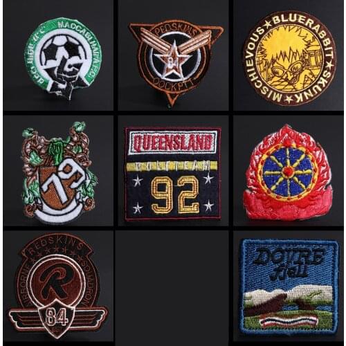 Square Punk Embroidered Patches Round DIY Applique Badge Garment Accessories Jacket Jacket Denim Decorate Patch Iron On Clothes