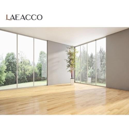 Laeacco Unique 3D Pattern Gray Living Room Wall Wood Floor Scenic Interior Photographic Background Photo Backdrop Photo Studio