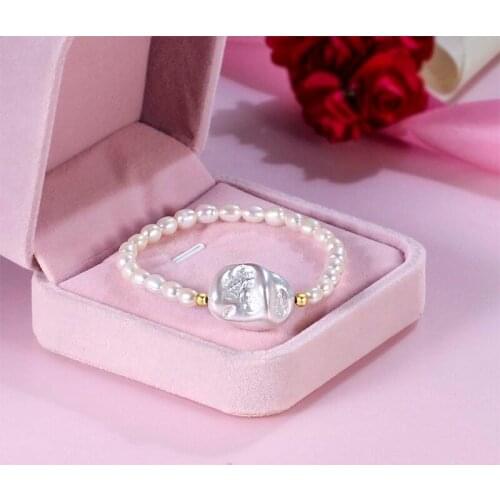 Liemjee Irregular Beads Pearl S925 Silver Bracelet Fashion Luxury Party Jewelry For Women Feature Namour Charm Gift All Seasons