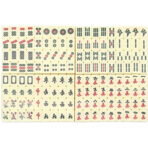 Mah-Jong Chinese Numbered Mahjong Set 144 Tiles Mah-Jong Set Portable Chinese Toy With Box Party Game Board Party Game