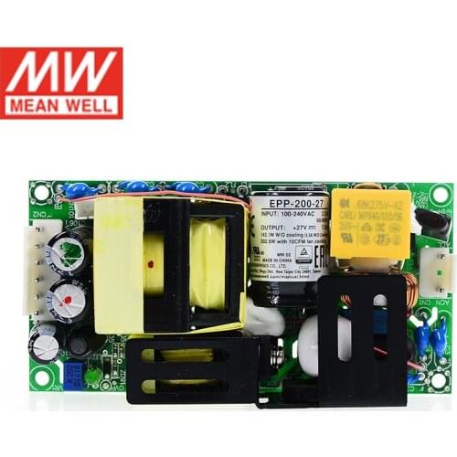 MEAN WELL EPP-200-27 200W 27V Industrial Open Frame Power Supply 110V/220VAC to 27V DC 7.5A green PCB power unit PSU with PFC