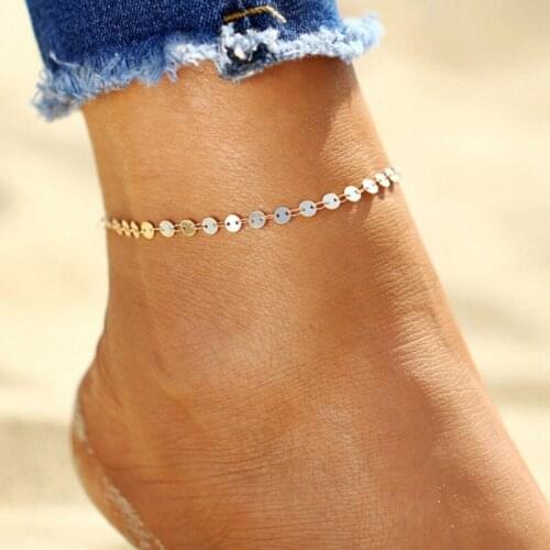 Fashion Women Chain sequin Ankle Bracelet Gold Anklet Foot Beach Womens Jewelry boho jewelry Ankle Gift