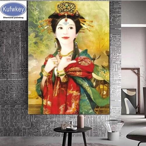 5d diy painting full square round drill diamond painting Ancient chinese girl mosaic embroidery diamond cross stitch kits decor