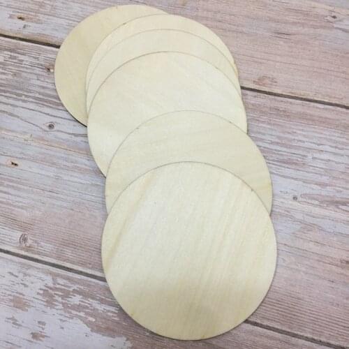 50 pcs unfinished round wooden circles blank wood cut out diy craft