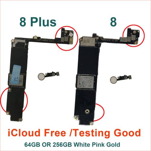 Original For iPhone 8 Motherboard With/Without Touch ID Home Button,64G 256G Unlocked Logic board Gold Black White Mainboard