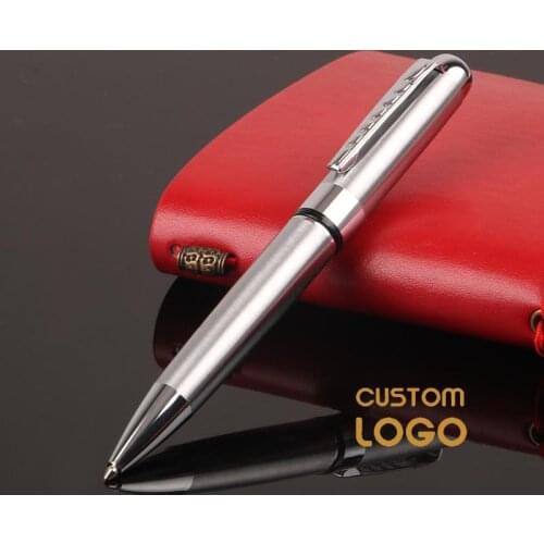 Personalized Custom Logo Gift Pen Metal Ballpoint Pens Engrave Logo Company Name School Office Supplies 1.0mm Black Stationery
