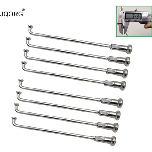 9 K Diameter 3.5 mm Equal Diameter Cylinder Body Lighting Sliver Color J-bend Motorcycle Spokes Match 22 mm SUS 304 Nipples