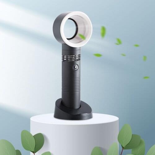 Portable Bladeless Fan Handheld USB Rechargeable Mini Cooler No Leaf Handy Cooling Fan Summer Outdoor Mute Air Cooler Fans