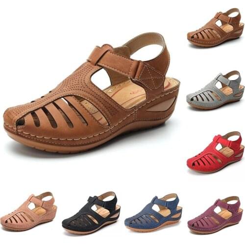 Womens Sandals Summer Lady Girl Comfortable Hollow Hollow Sandals Womens Soft Beach Shoes XL 43 zapatos de mujer zapatos